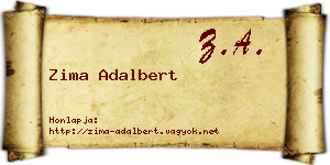 Zima Adalbert névjegykártya